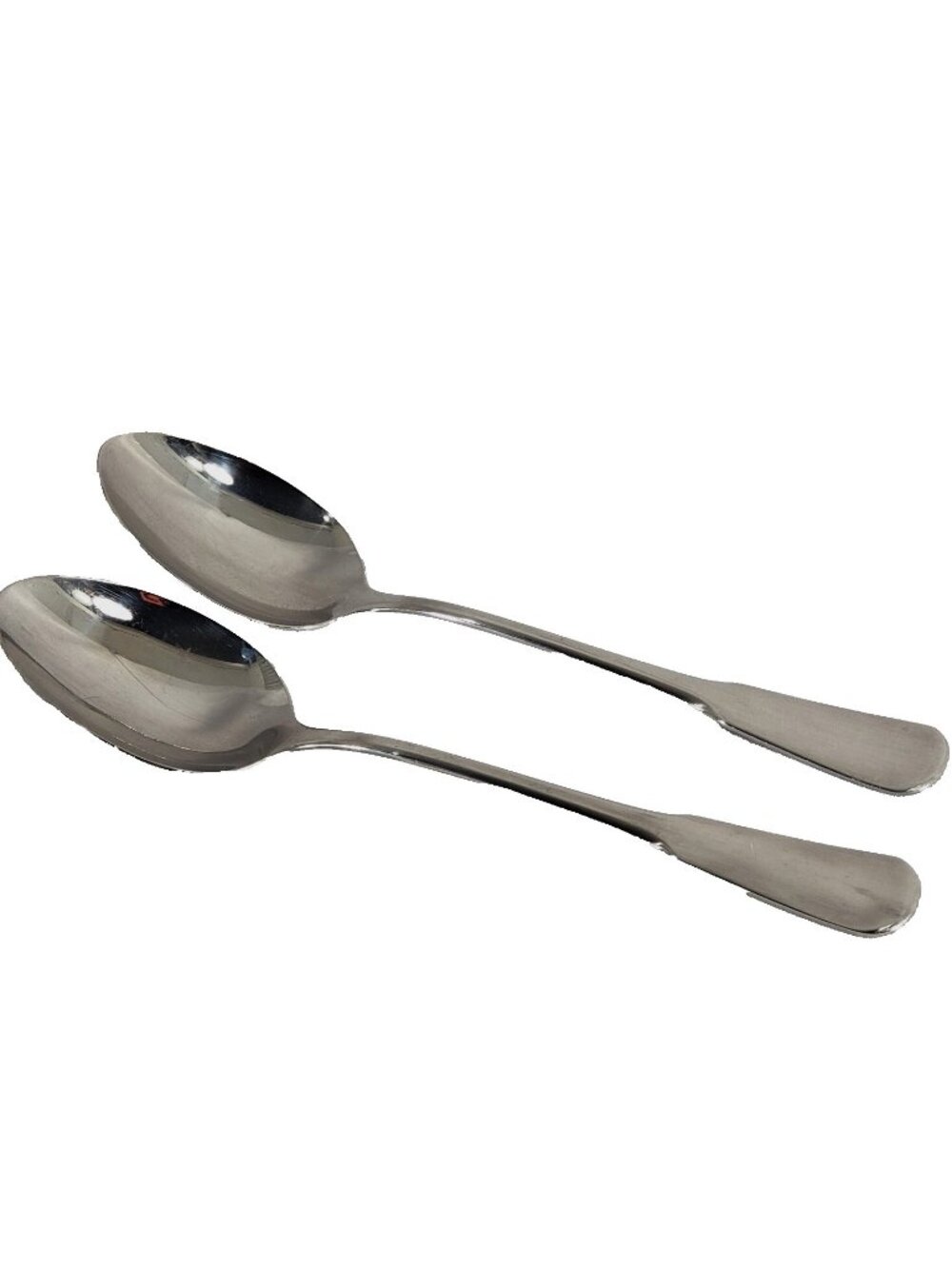 2 Oneida Yankee Clipper Serving Spoon fiddle handle USA silverware stainless